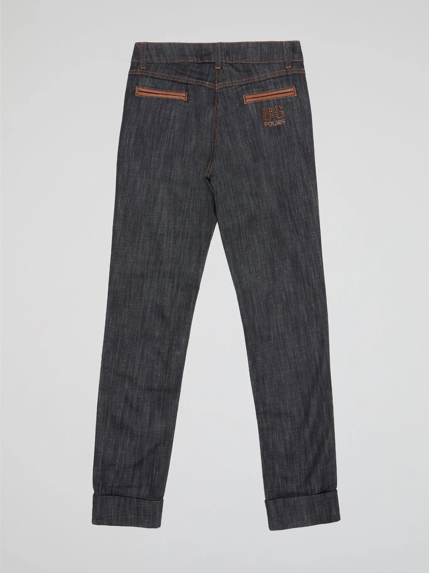 Grey Folded Hem Jeans