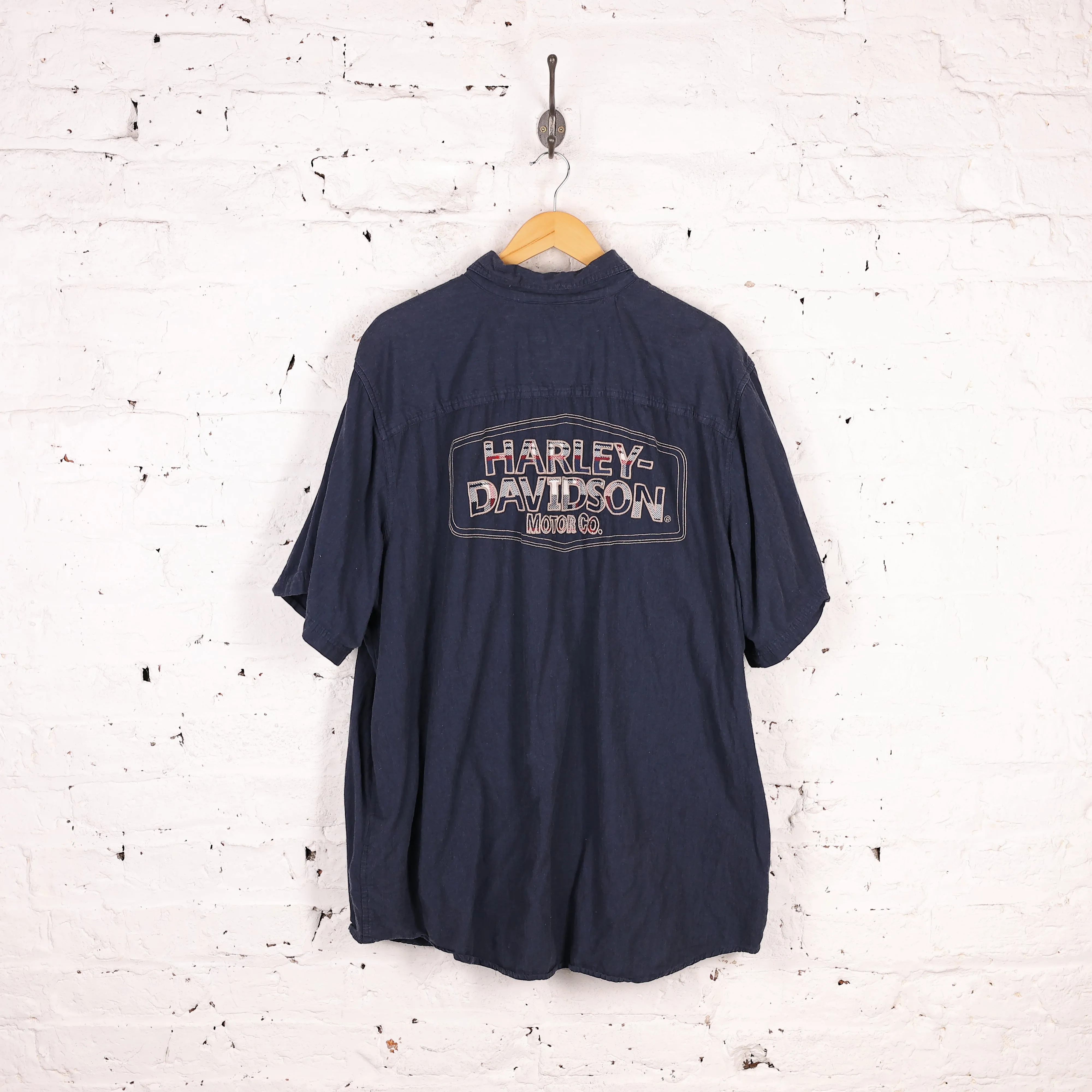 Harley Davidson Short Sleeve Shirt - Blue - XXL