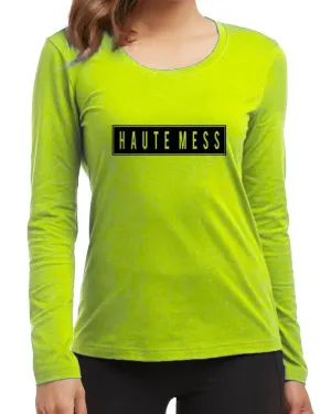 Haute Mess New Fashion Light Green Round Neck High Graphic Full Sleev