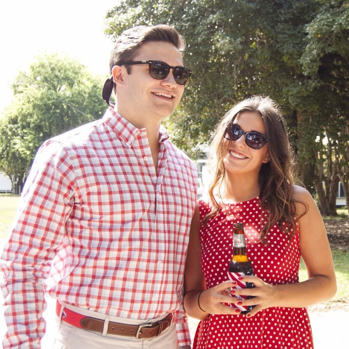 Hayden: Brookline Button Down Shirt - Red/Navy