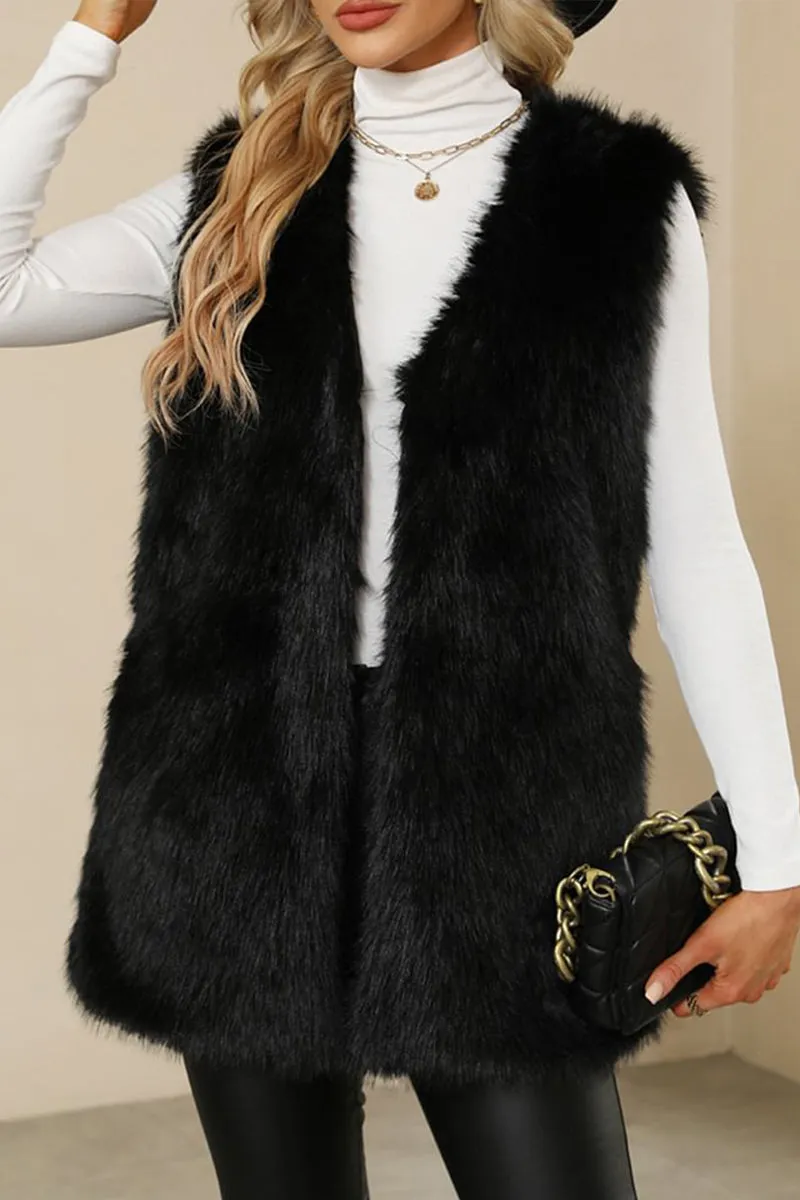 HCS1166 Luxe Faux Fur Vest Outerwear