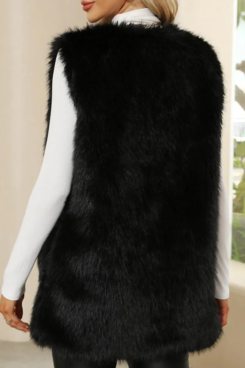 HCS1166 Luxe Faux Fur Vest Outerwear