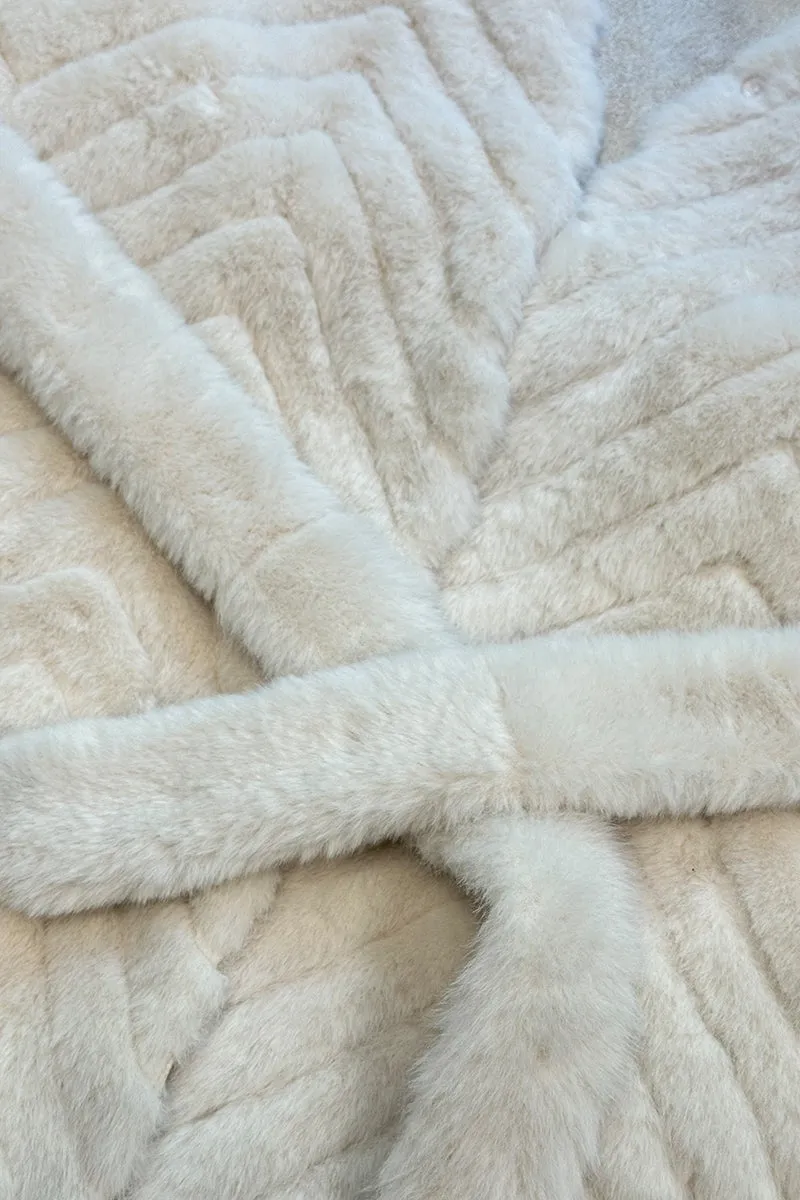 HCT004 Belted Faux Fur Coat Outerwear