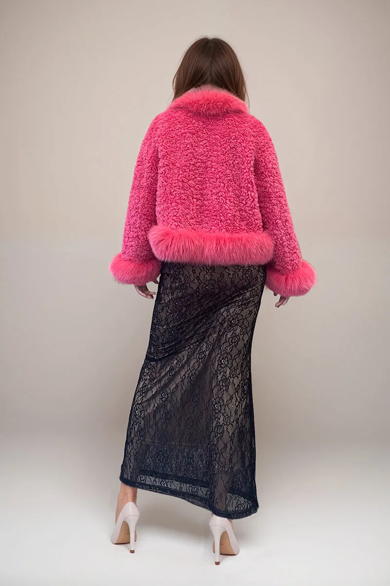 HCT006 Lapel Collar Faux Coat Outerwear