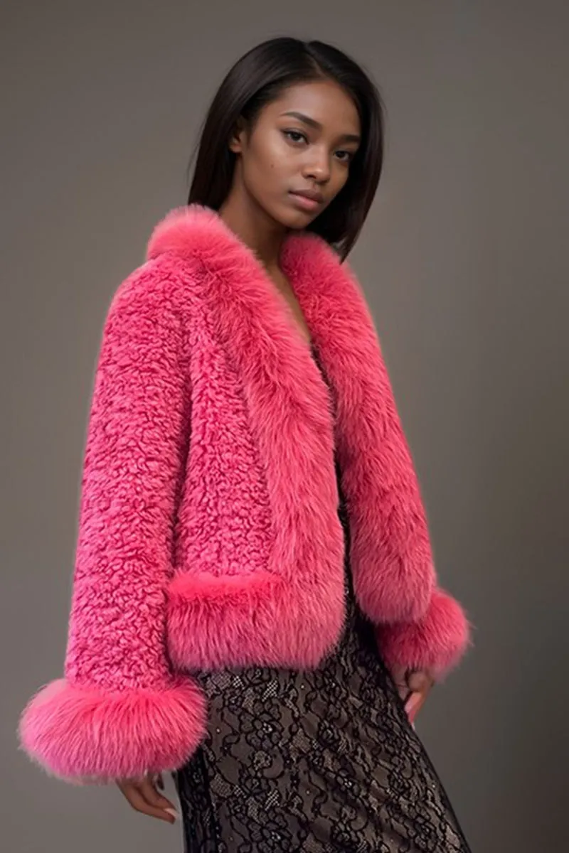HCT006 Lapel Collar Faux Coat Outerwear