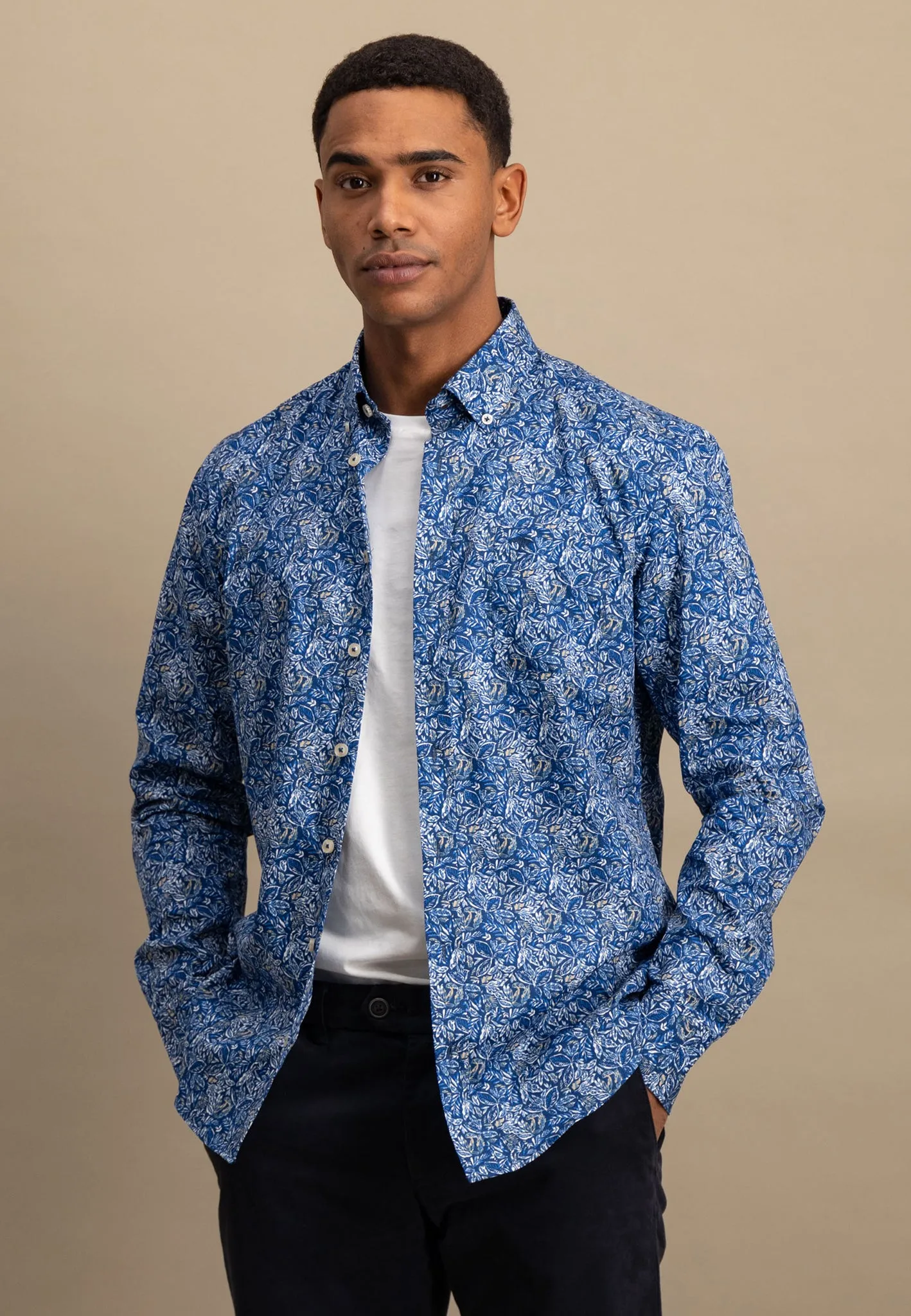Hemd aus Baumwolle mit floralem Alloverprint