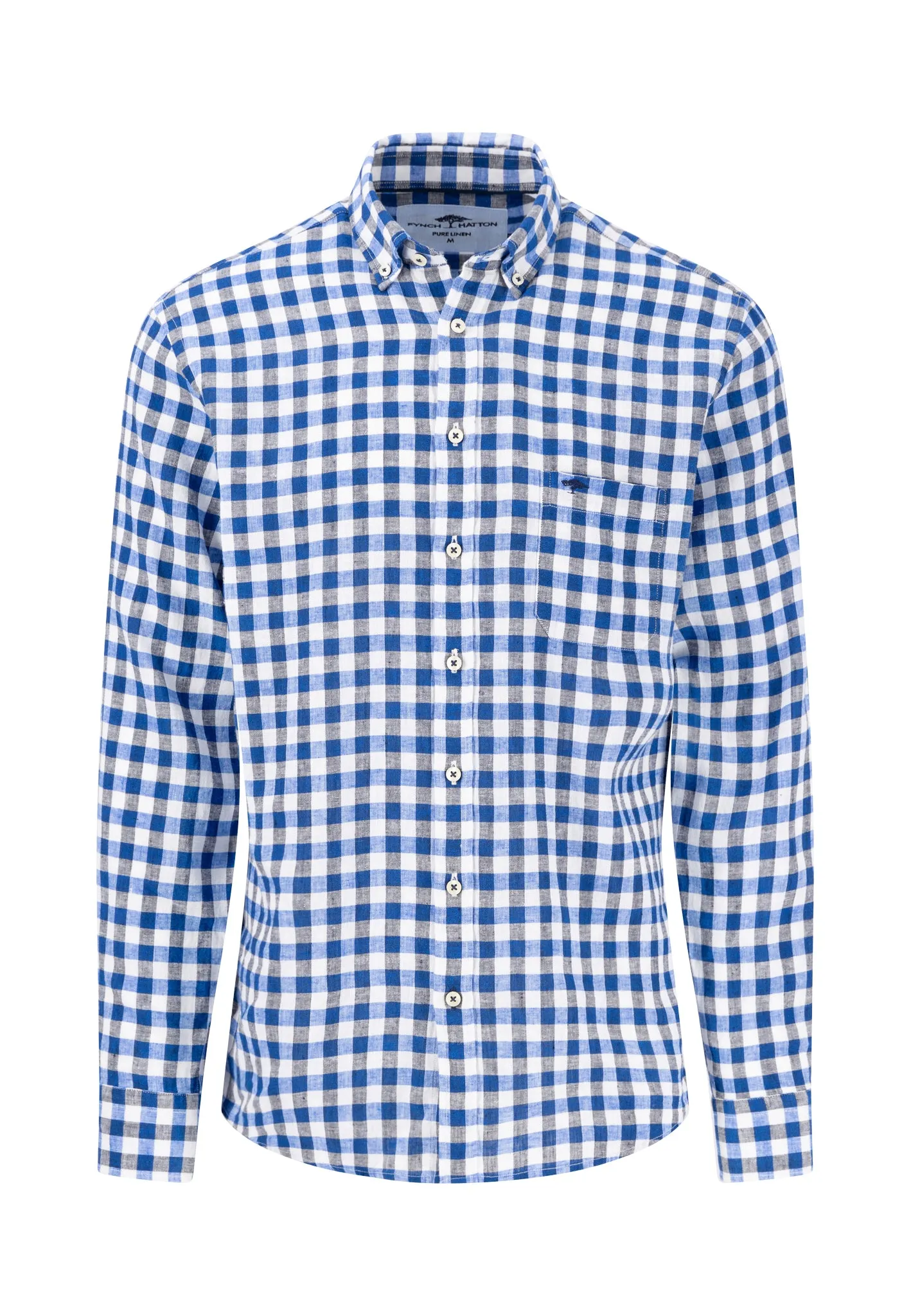 Hemd aus Leinen mit Button-Down-Kragen