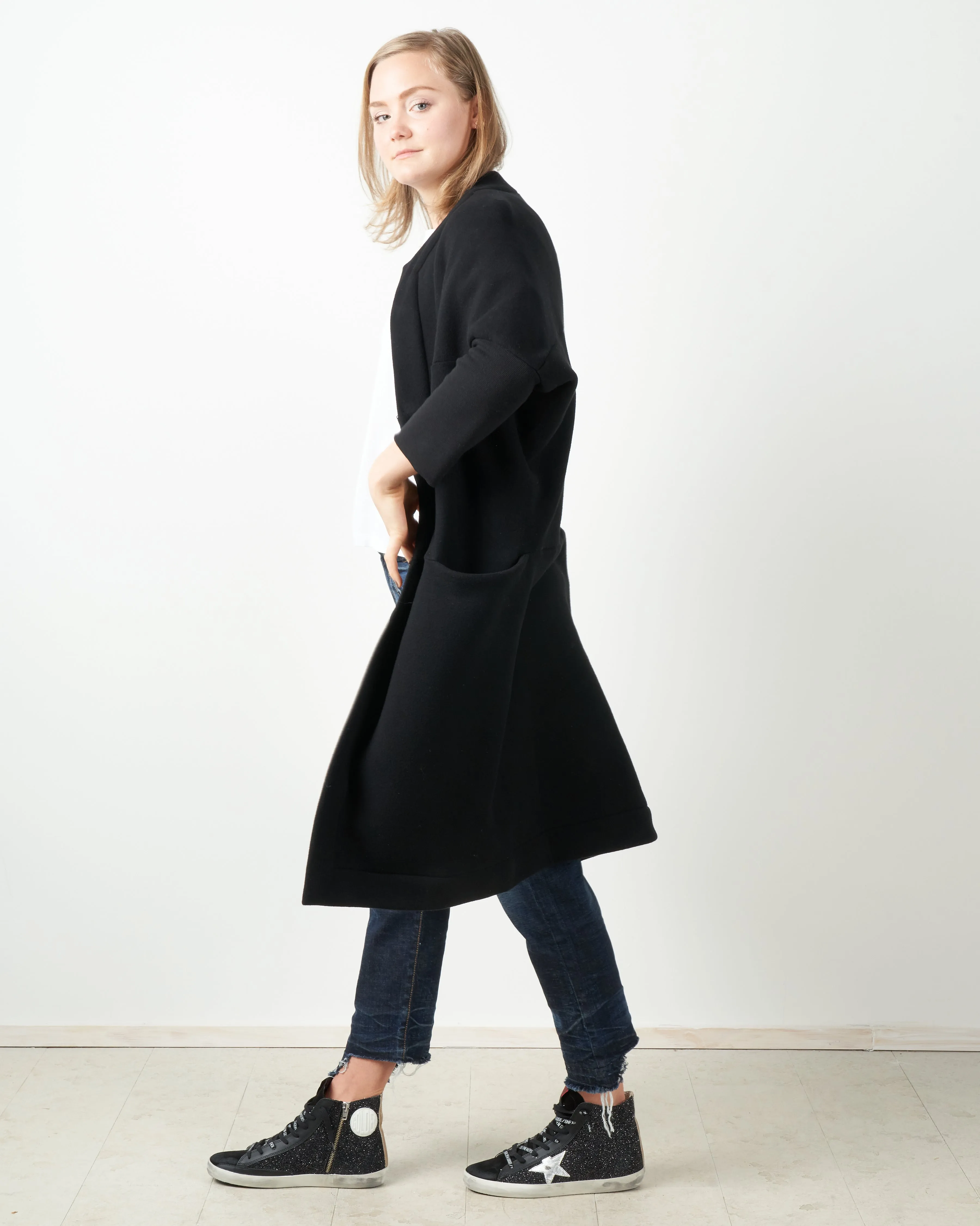 hexagon coat - black