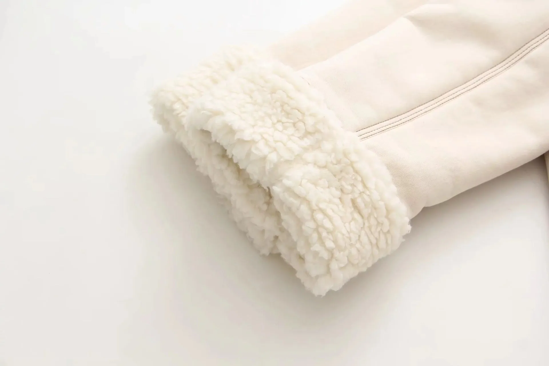 High Collar Lambswool Fur Outerwear