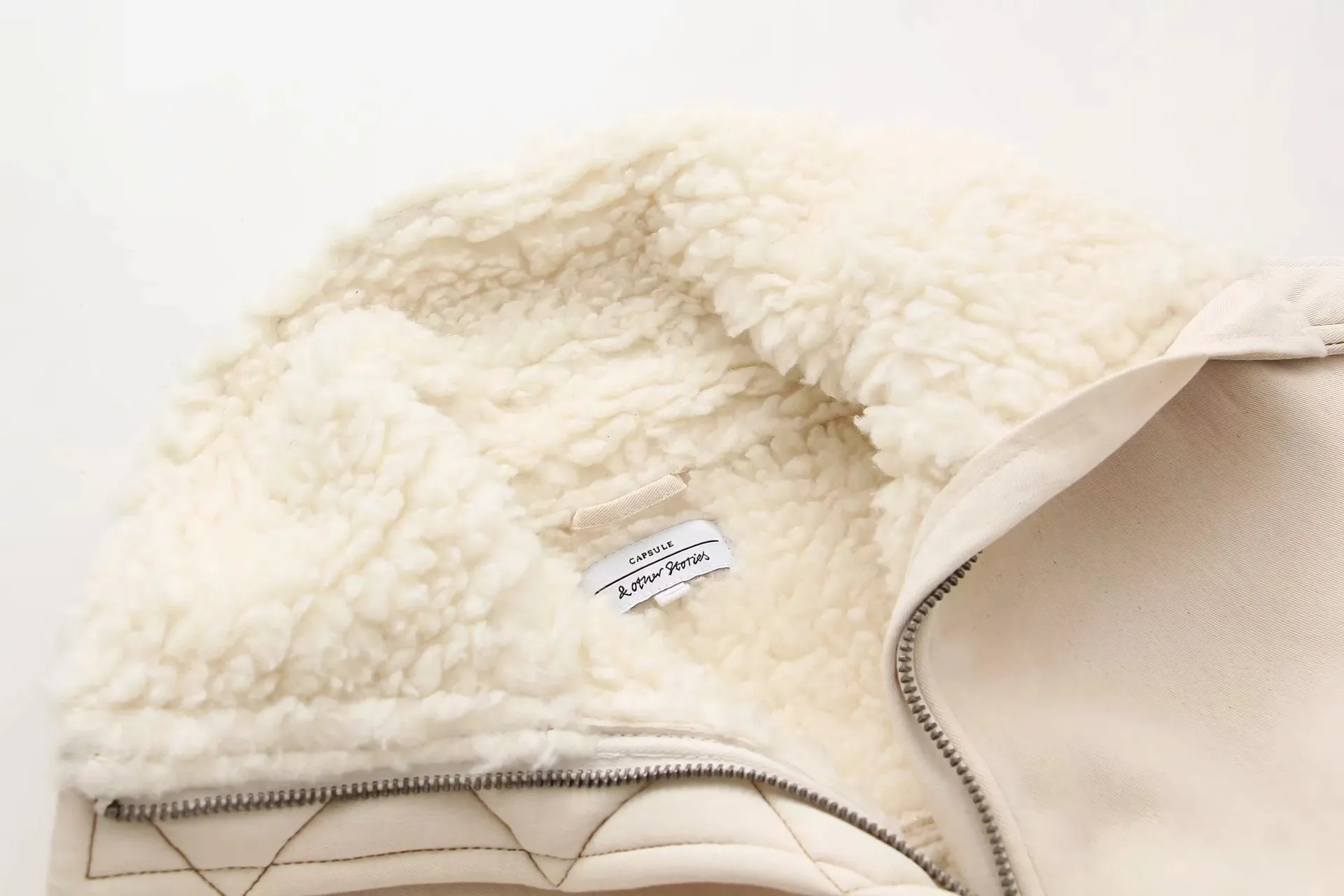 High Collar Lambswool Fur Outerwear