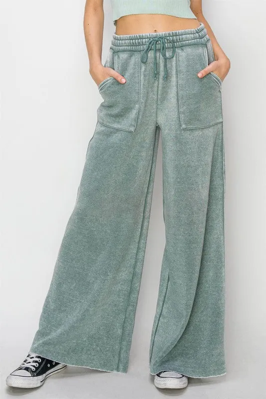 High Rise Wide Leg | Drawstring Pants
