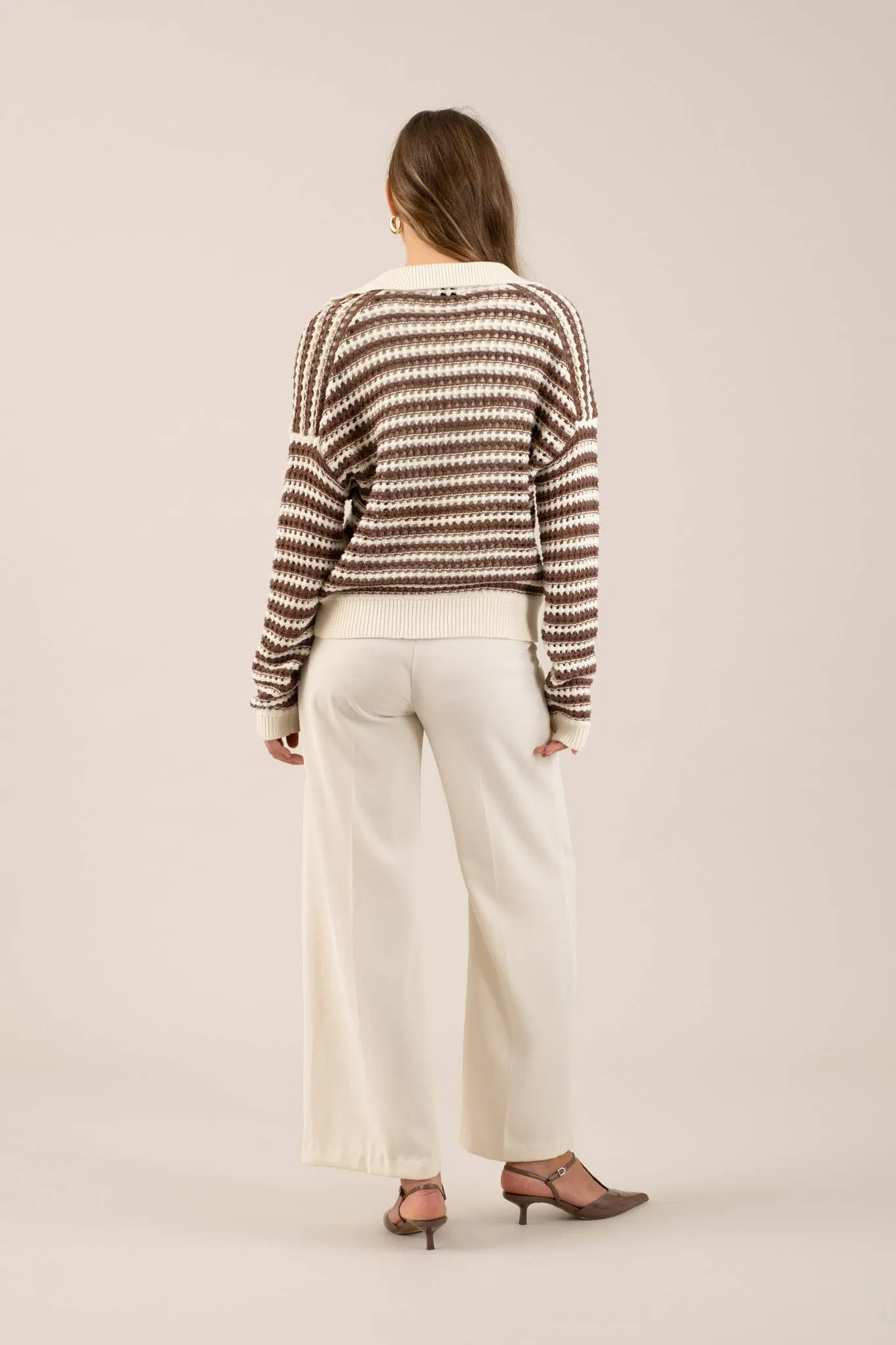 HIGH WAIST WIDE LEG PLEATED DRESS PANTS