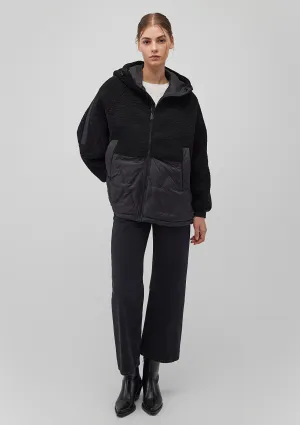 Hooded Black Faux Fur Jacket