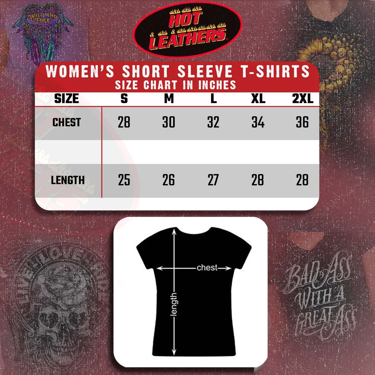 Hot Leathers GLC1589 Ladies Black Badass with A Great Ass V Burnout T-Shirt