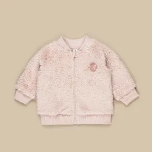 Hux - Rainbow Hearts Fur Jacket - Rose