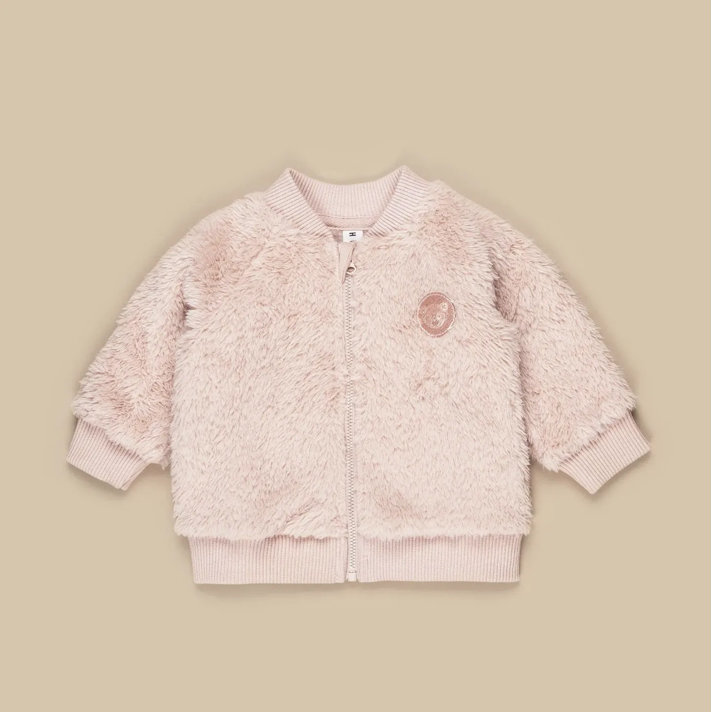 Hux - Rainbow Hearts Fur Jacket - Rose