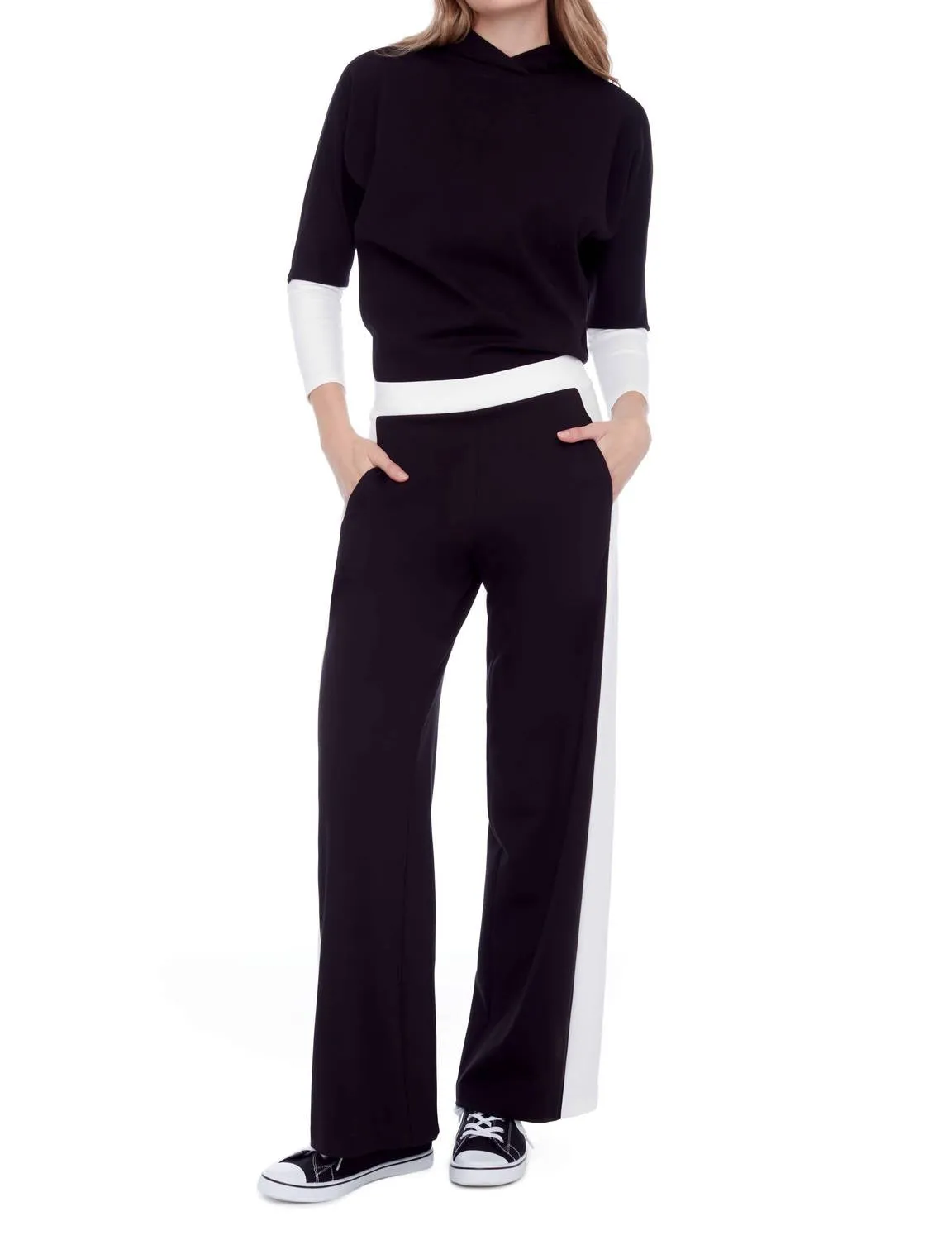 I Love Tyler Madison - Amanda Side Stripe Wide Leg Pants