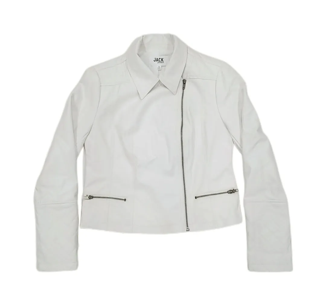 Jack by Dakota Faux Leather Jacket White - Small