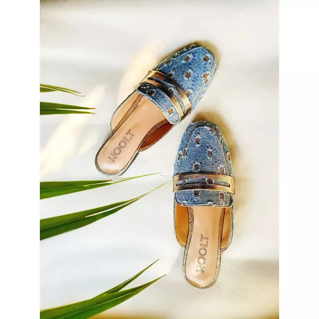 Jeans glow mules - Light jeans