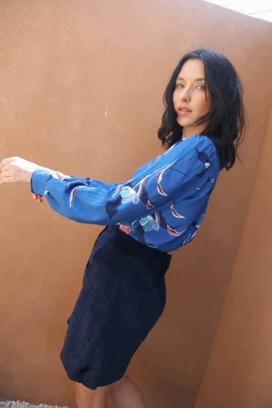 Joyce Blouse - Blue Magnolias