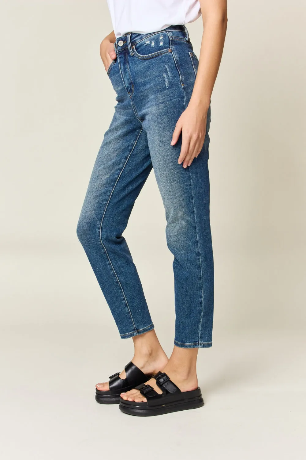 Judy Blue Regular/Plus Size Tummy Control High Waist Slim Jeans