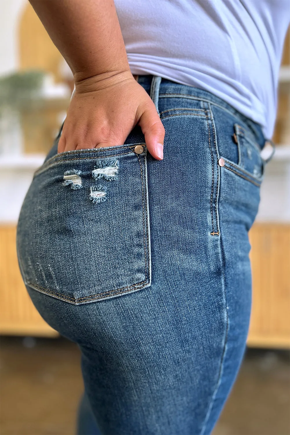 Judy Blue Regular/Plus Size Tummy Control High Waist Slim Jeans