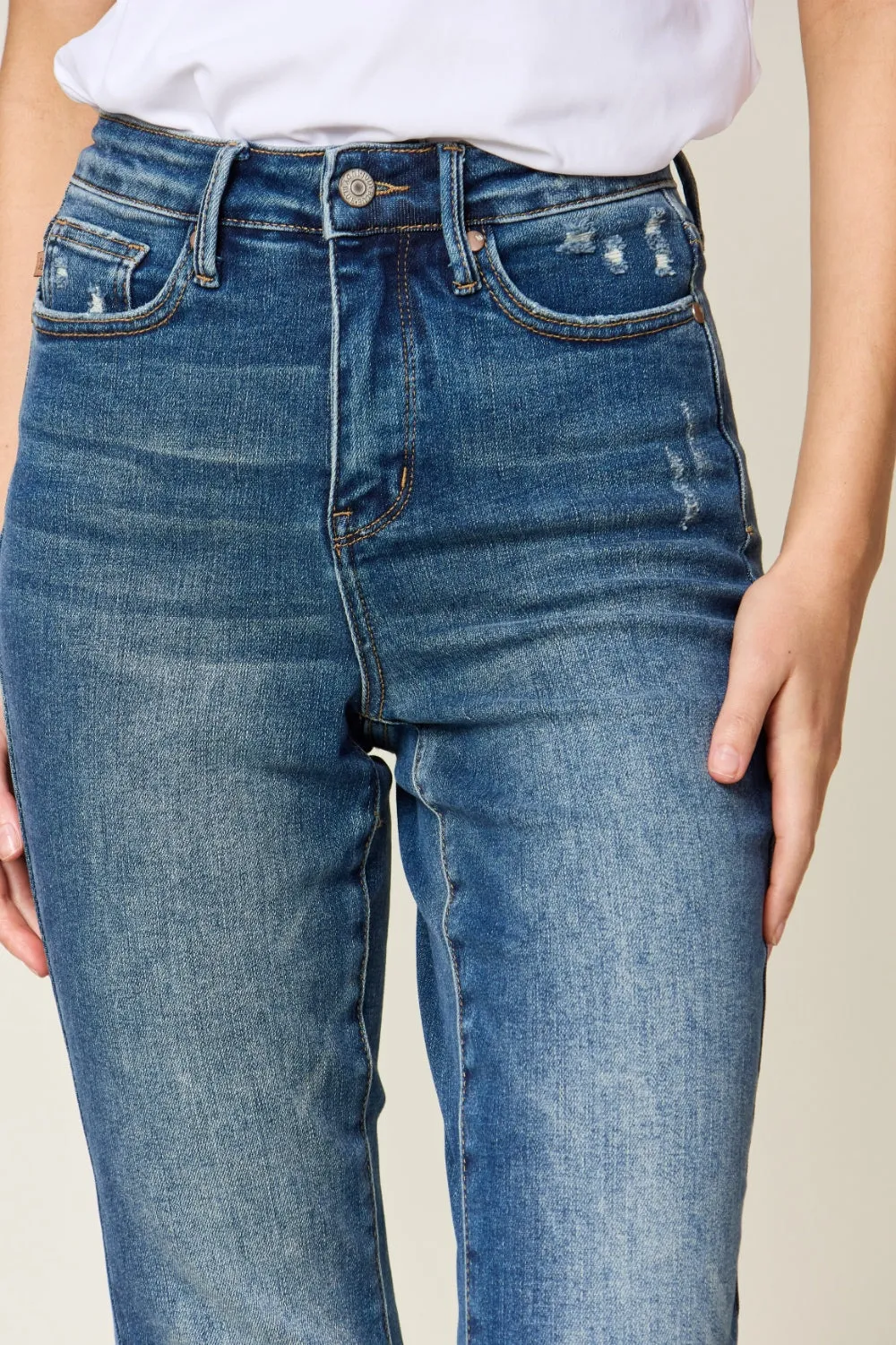 Judy Blue Regular/Plus Size Tummy Control High Waist Slim Jeans