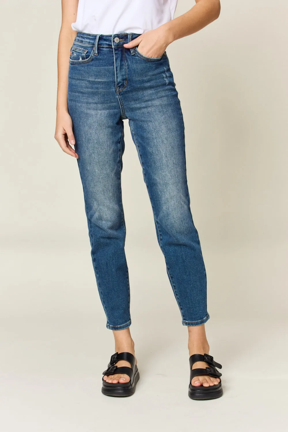 Judy Blue Regular/Plus Size Tummy Control High Waist Slim Jeans