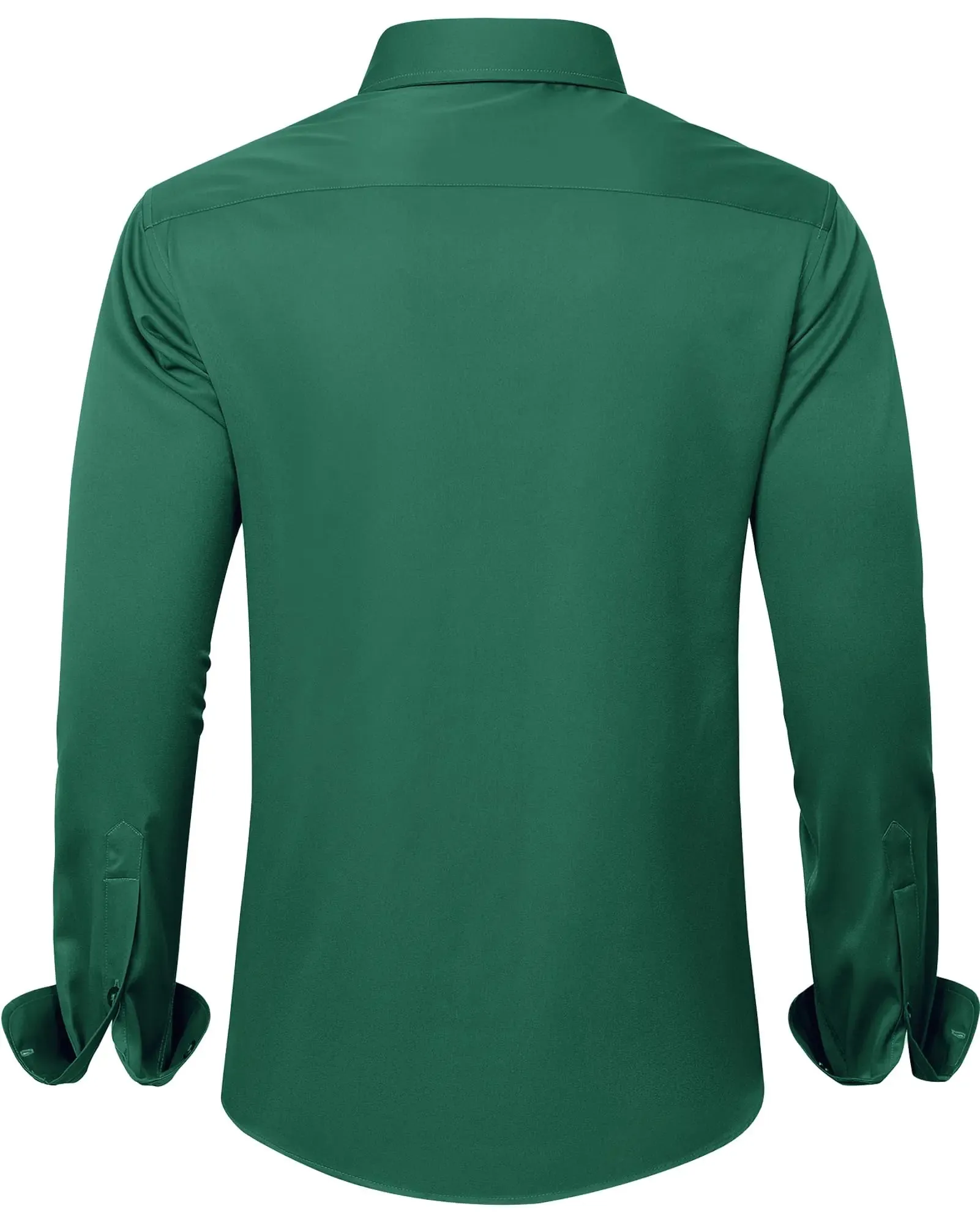 J.VER Men's Dress Shirts Solid Long Sleeve Stretch Wrinkle-Free Formal Shirt Business Casual Button Down Shirts Vintage Green Medium