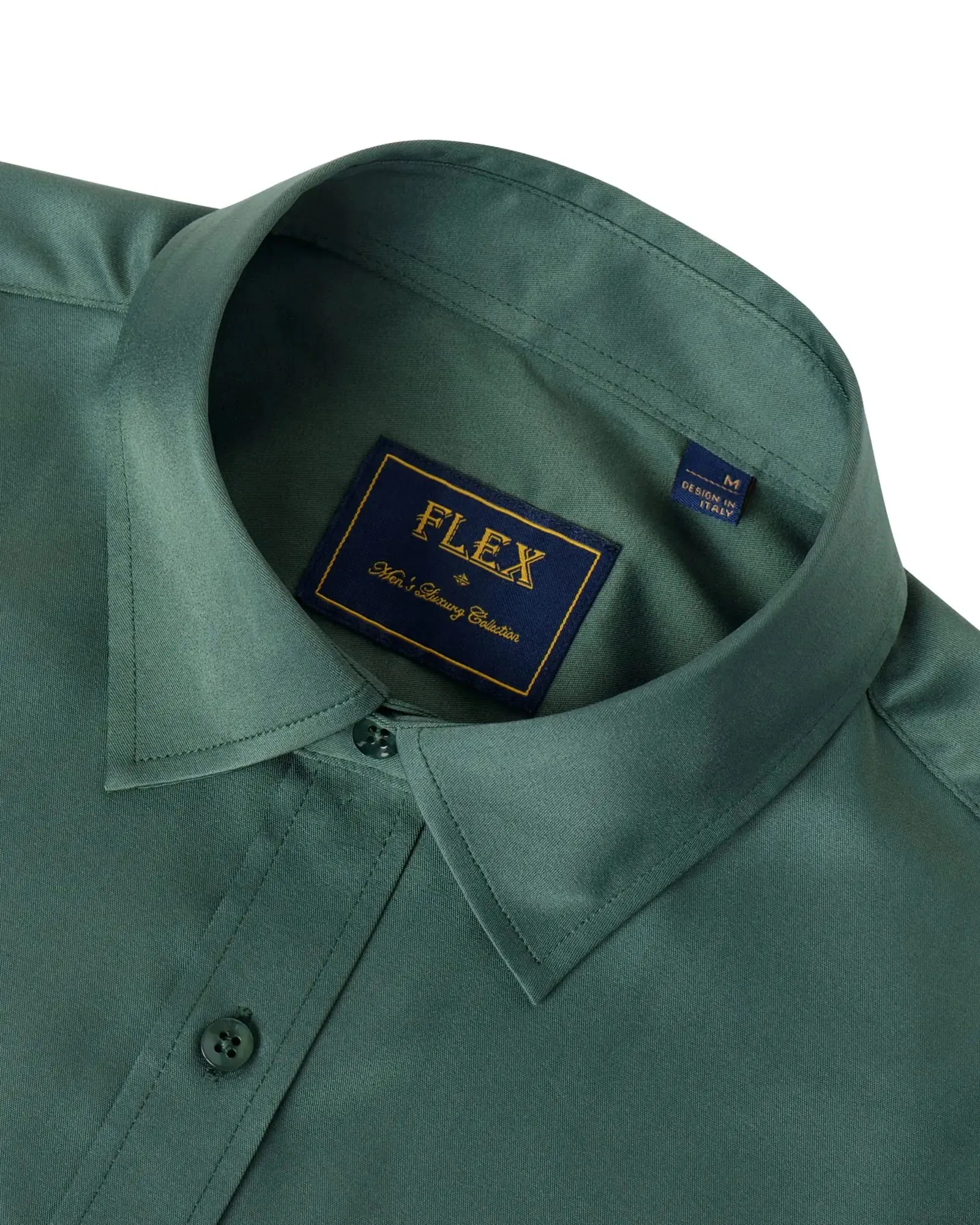 J.VER Men's Dress Shirts Solid Long Sleeve Stretch Wrinkle-Free Formal Shirt Business Casual Button Down Shirts Vintage Green Medium