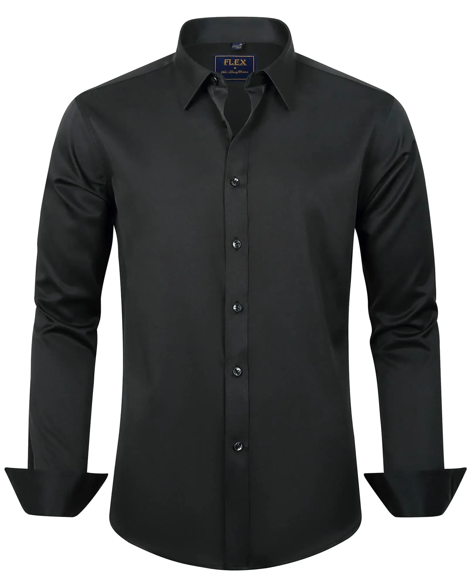 J.VER Men's Dress Shirts Solid Long Sleeve Stretch Wrinkle-Free Formal Shirt Business Casual Button Down Shirts Vintage Green Medium