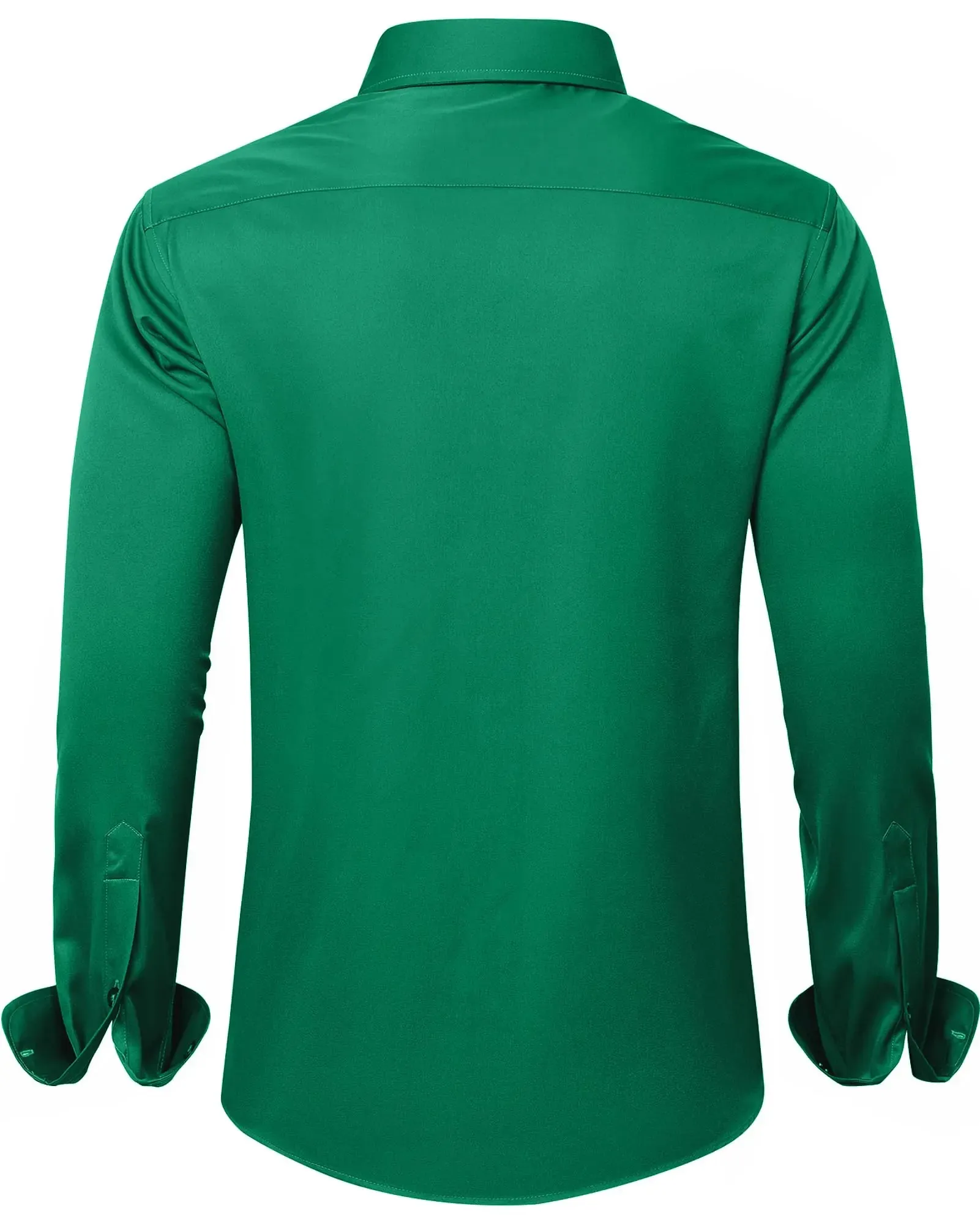 J.VER Men's Dress Shirts Solid Long Sleeve Stretch Wrinkle-Free Formal Shirt Business Casual Button Down Shirts Vintage Green Medium