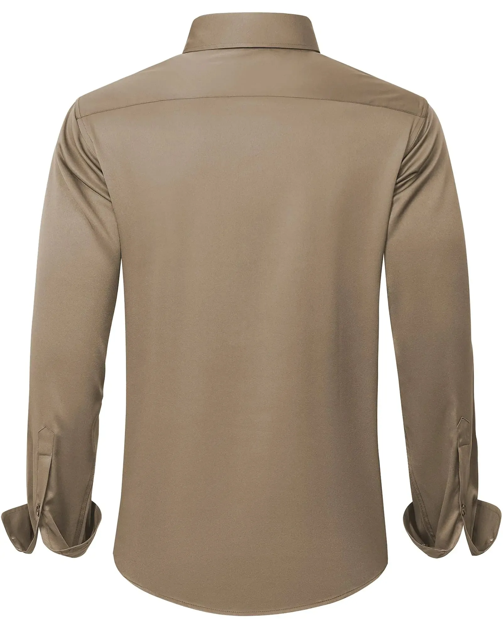 J.VER Men's Dress Shirts Solid Long Sleeve Stretch Wrinkle-Free Formal Shirt Business Casual Button Down Shirts Vintage Green Medium