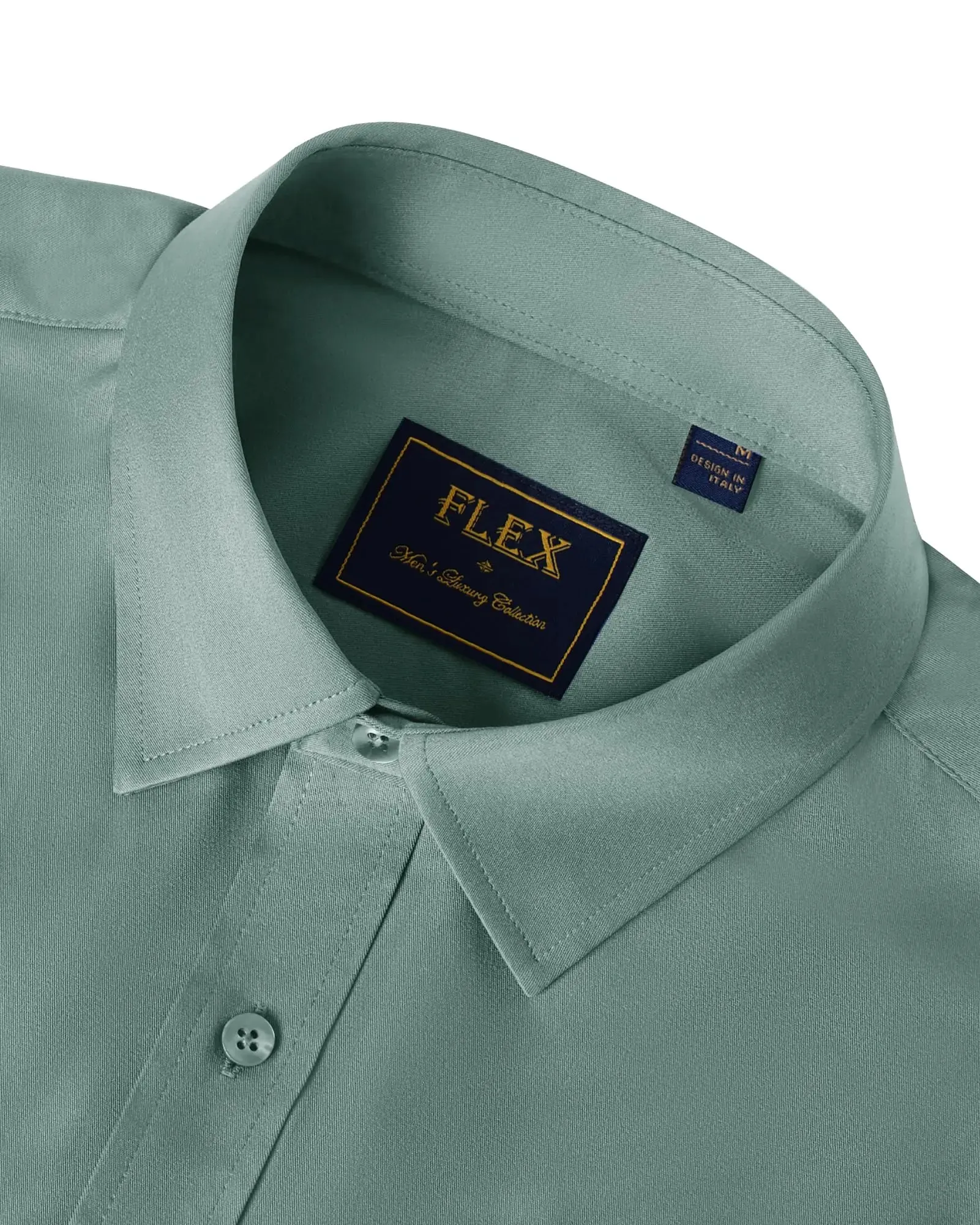 J.VER Men's Dress Shirts Solid Long Sleeve Stretch Wrinkle-Free Formal Shirt Business Casual Button Down Shirts Vintage Green Medium
