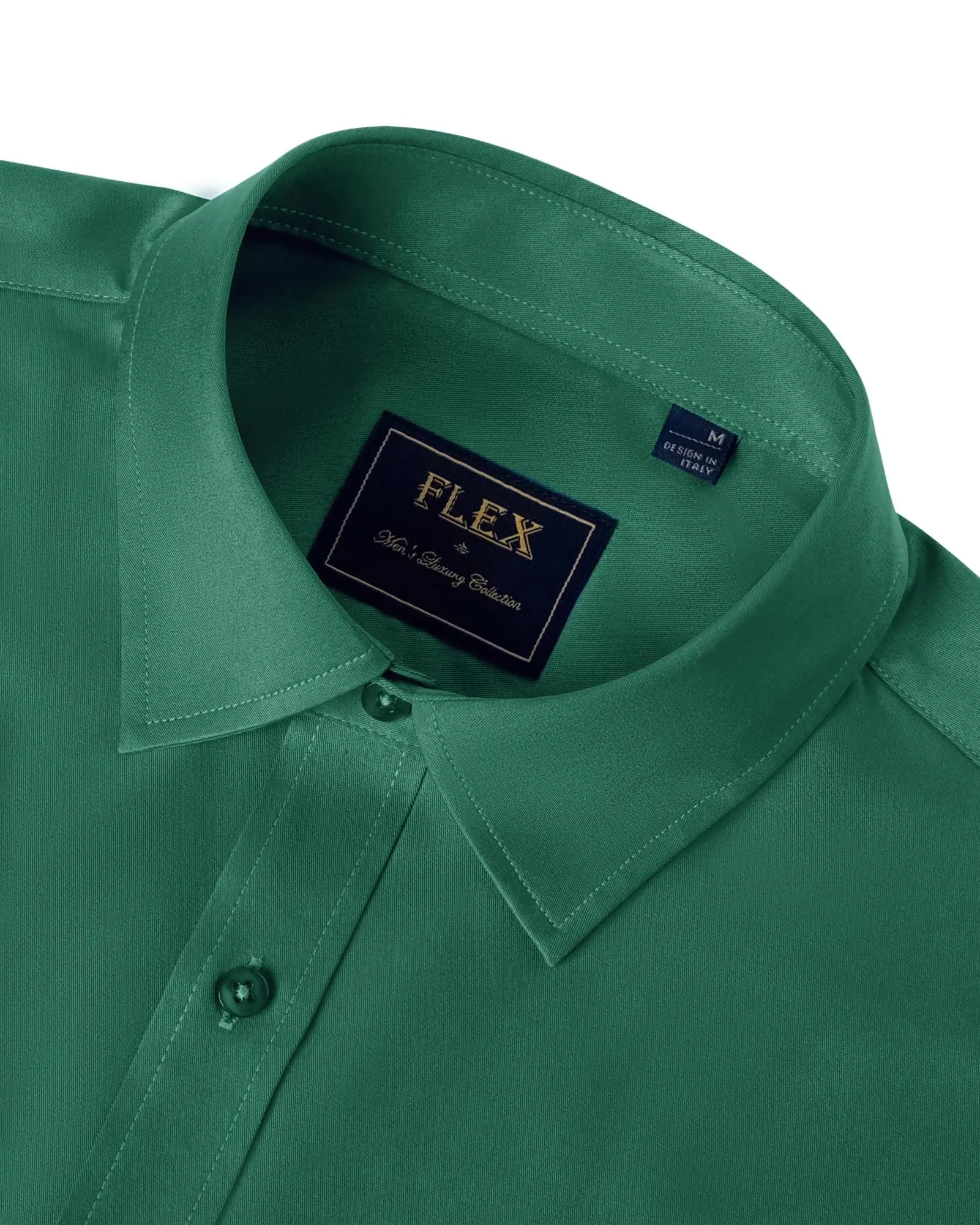 J.VER Men's Dress Shirts Solid Long Sleeve Stretch Wrinkle-Free Formal Shirt Business Casual Button Down Shirts Vintage Green Medium