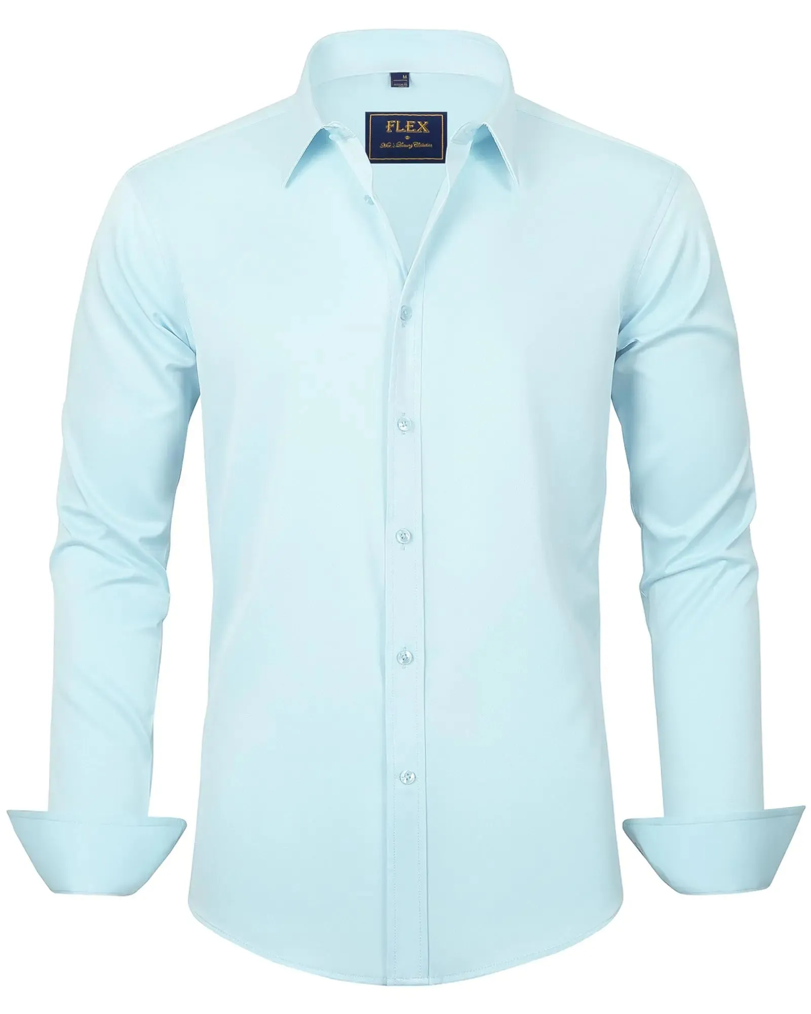 J.VER Men's Dress Shirts Solid Long Sleeve Stretch Wrinkle-Free Formal Shirt Business Casual Button Down Shirts Vintage Green Medium