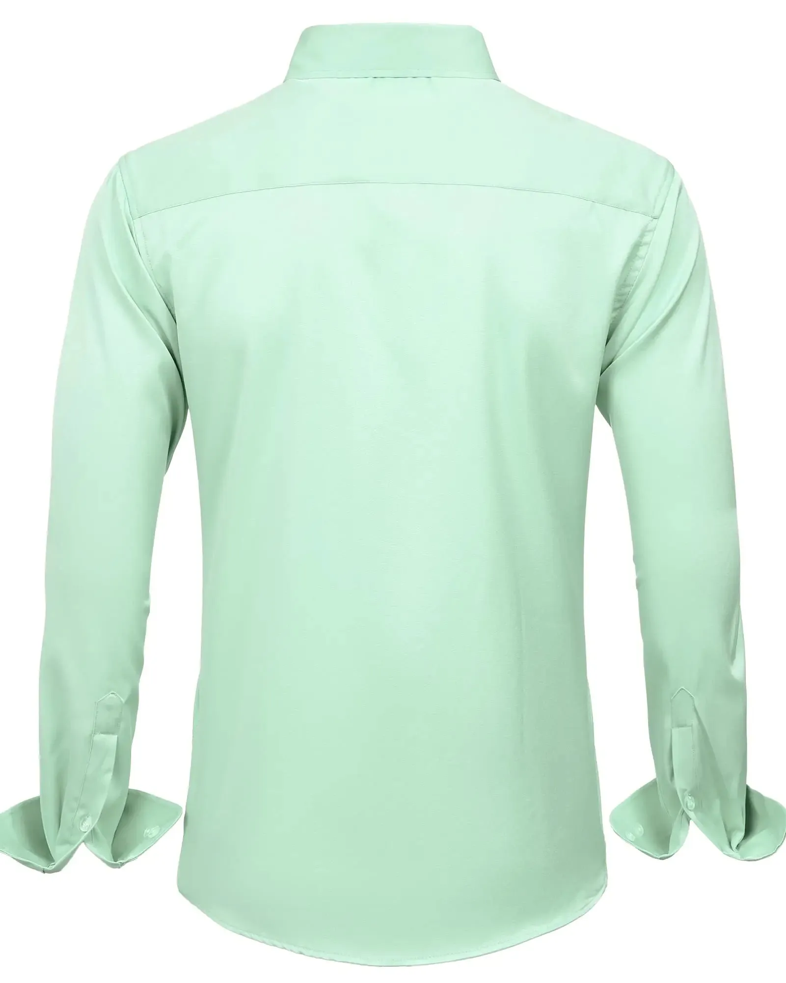 J.VER Men's Dress Shirts Solid Long Sleeve Stretch Wrinkle-Free Formal Shirt Business Casual Button Down Shirts Vintage Green Medium