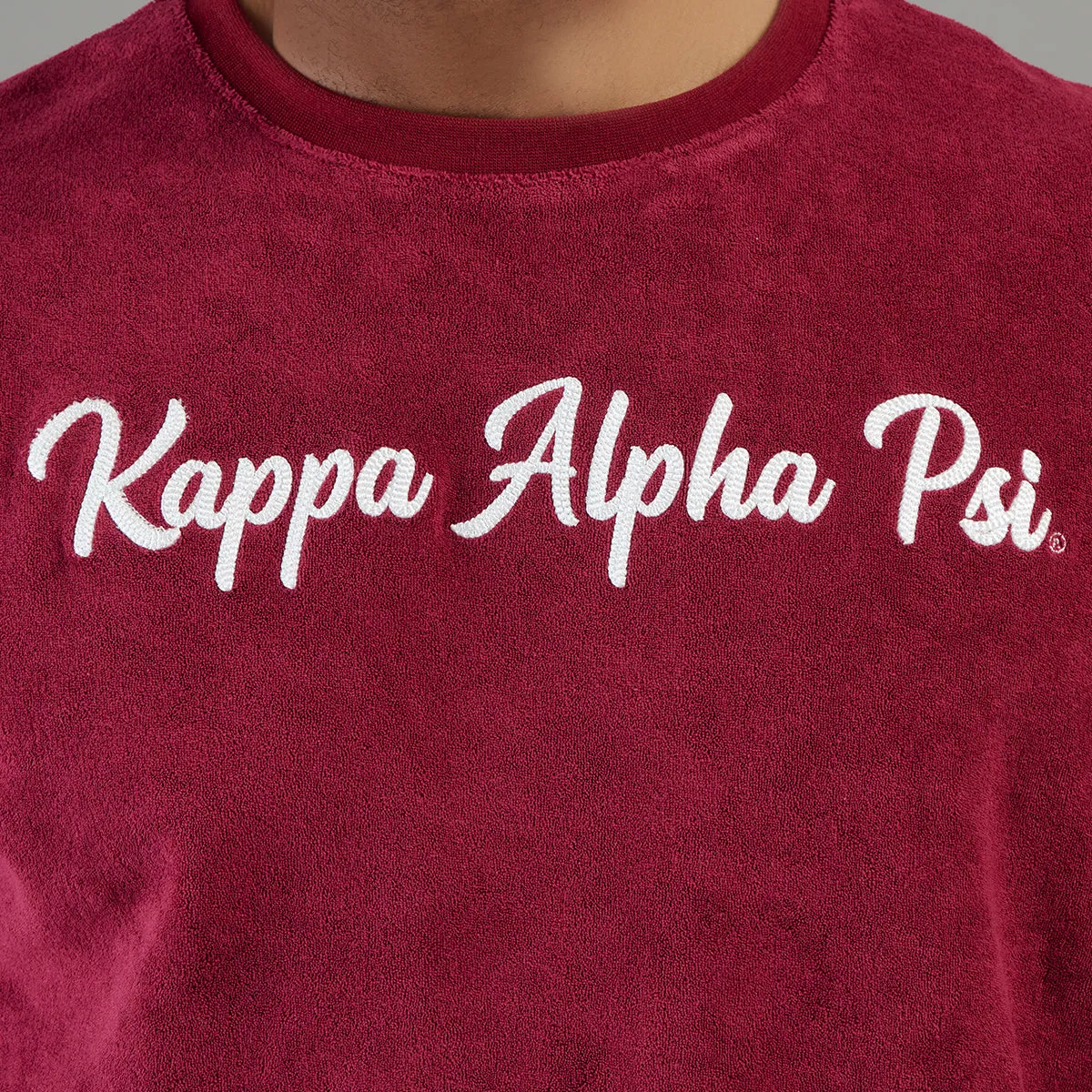 Kappa Alpha Psi Terry Script Crewneck (Krimson) - FINAL SALE