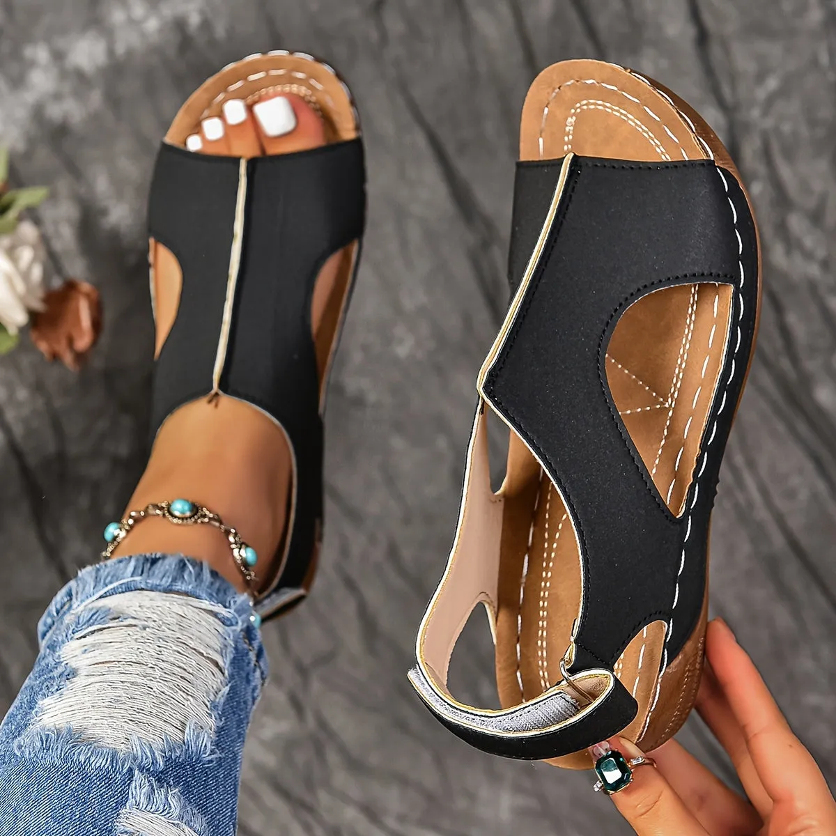 Karen - Casual leather orthopedic sandals