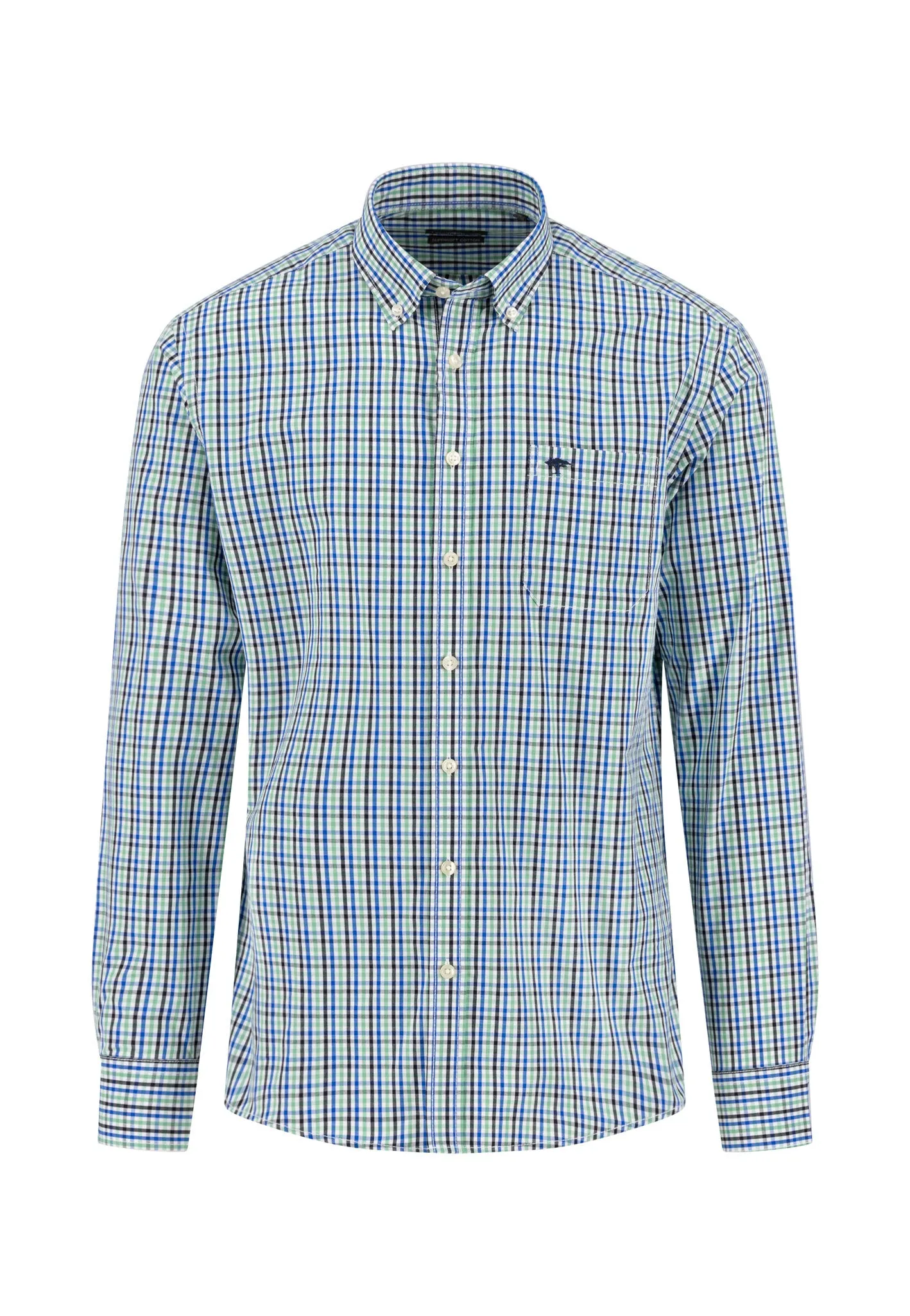 Kariertes Hemd aus Baumwolle mit Button-Down-Kragen