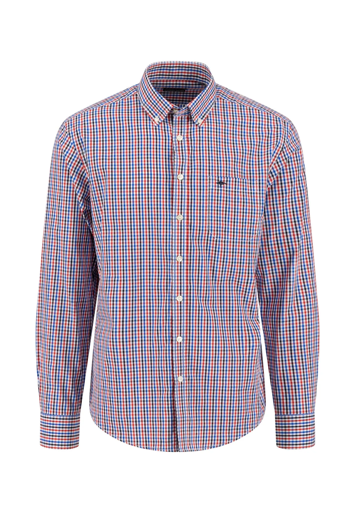 Kariertes Hemd aus Baumwolle mit Button-Down-Kragen