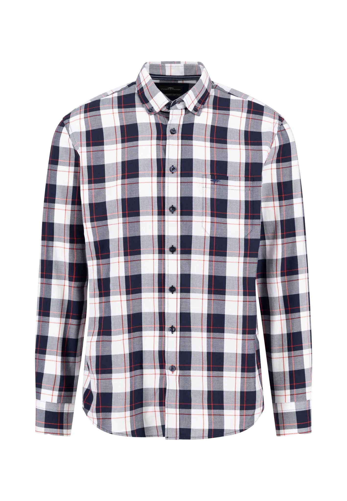 Kariertes Hemd aus Baumwolle mit Button-Down-Kragen