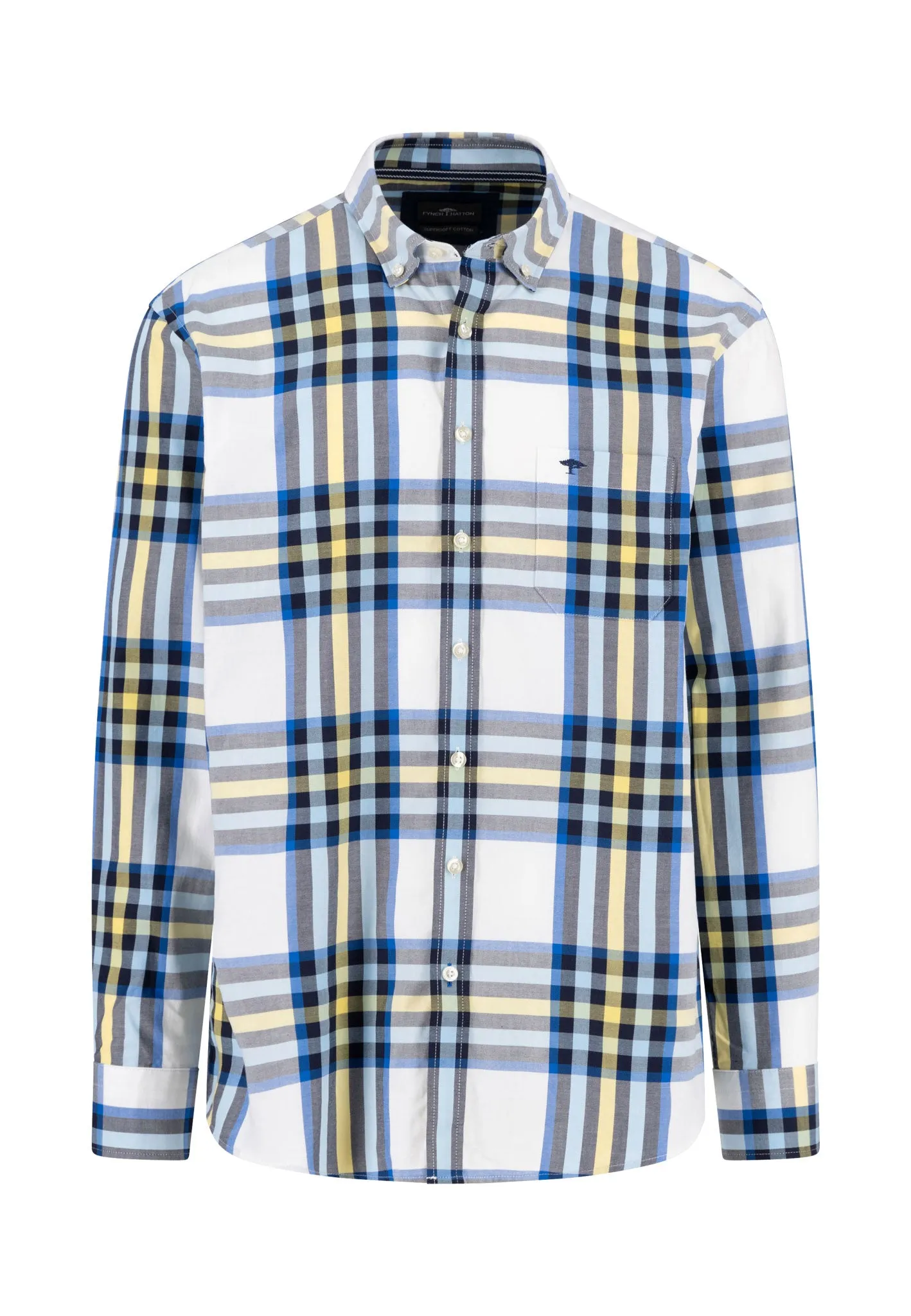 Kariertes Hemd aus Baumwolle mit Button-Down-Kragen
