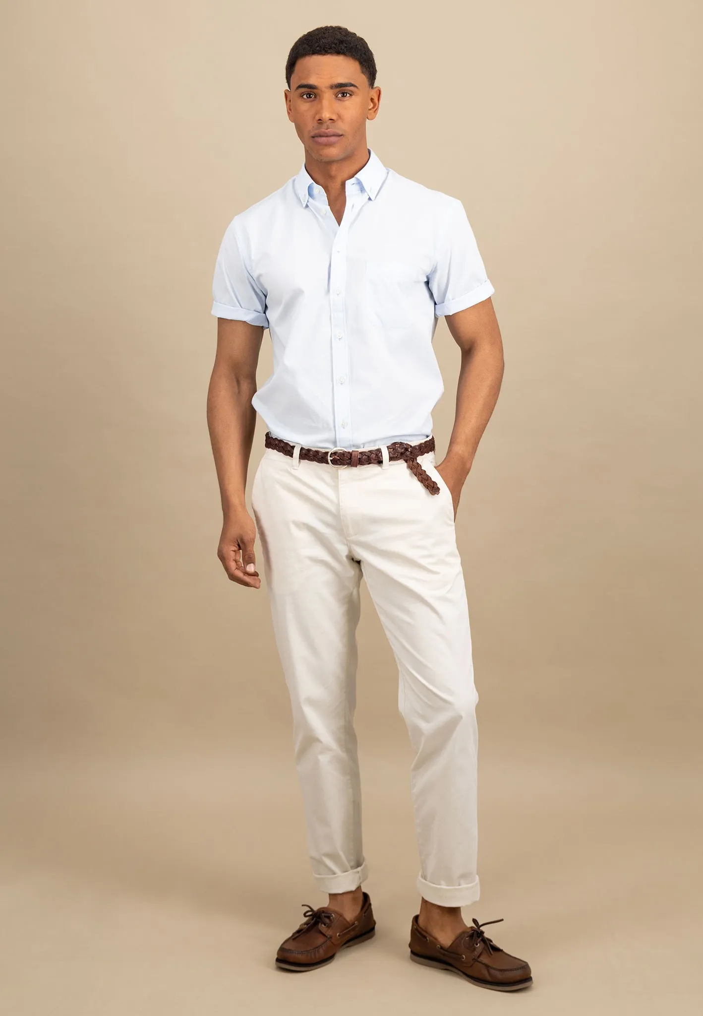 Kurzarm Hemd aus Baumwolle mit Button-Down-Kragen