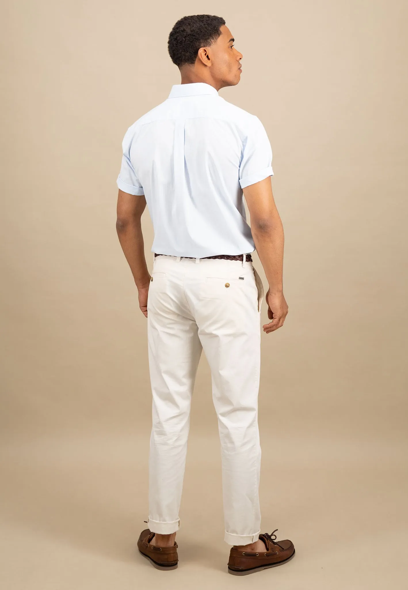 Kurzarm Hemd aus Baumwolle mit Button-Down-Kragen