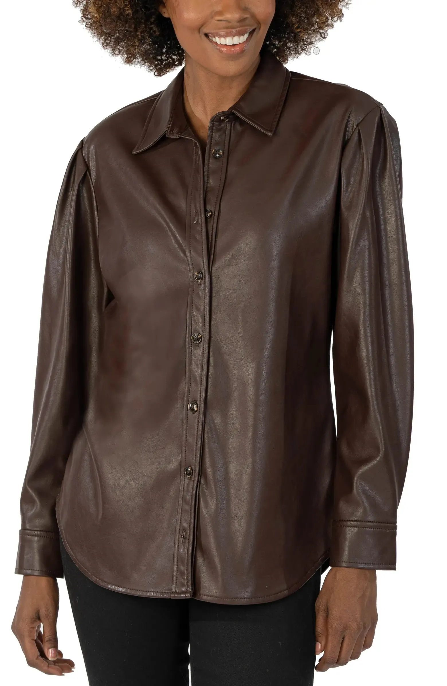 Kut From the Kloth Henrietta Chocolate Faux Leather Jacket