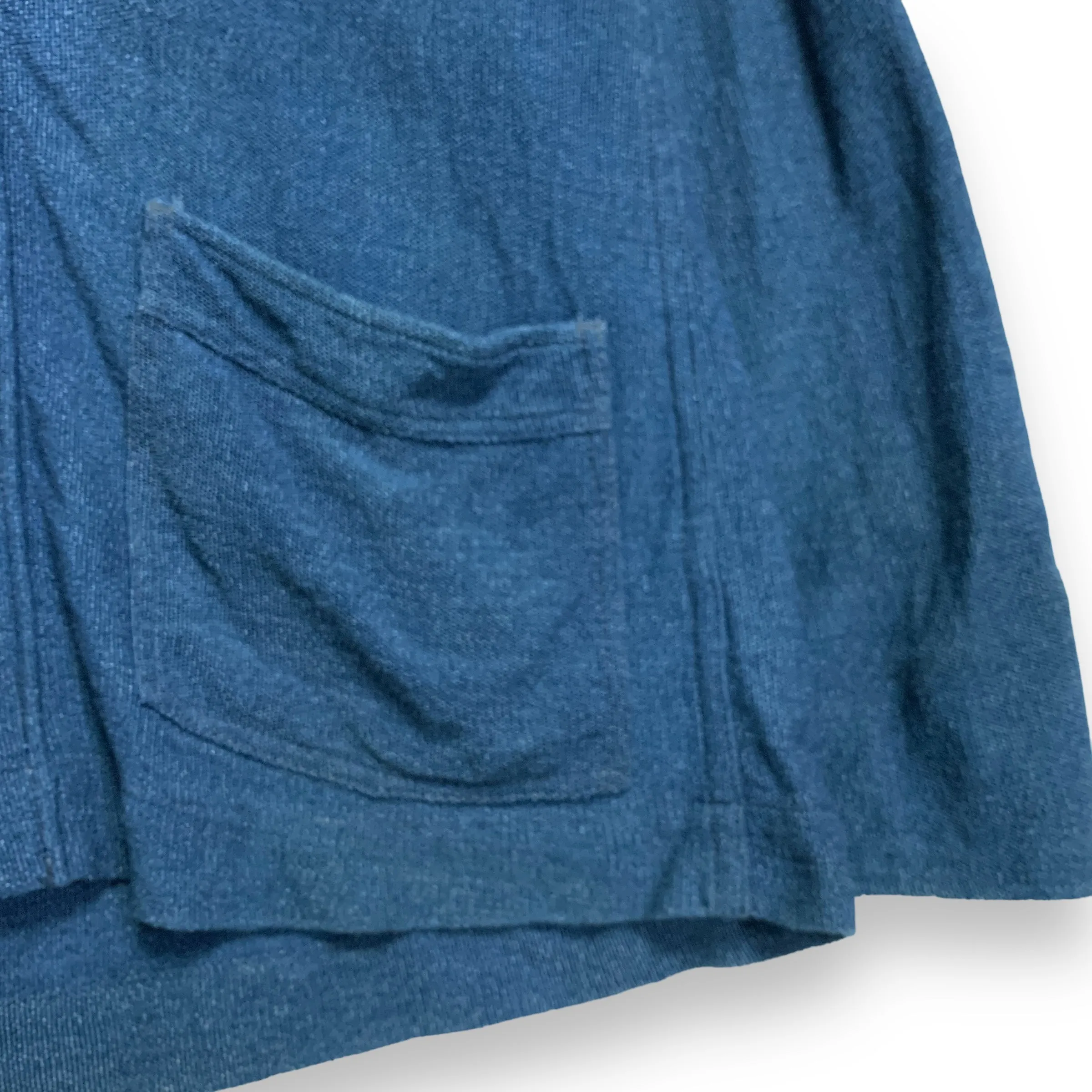 [L] 45rpm Woven Cotton Indigo Work Smock Jacket Coat