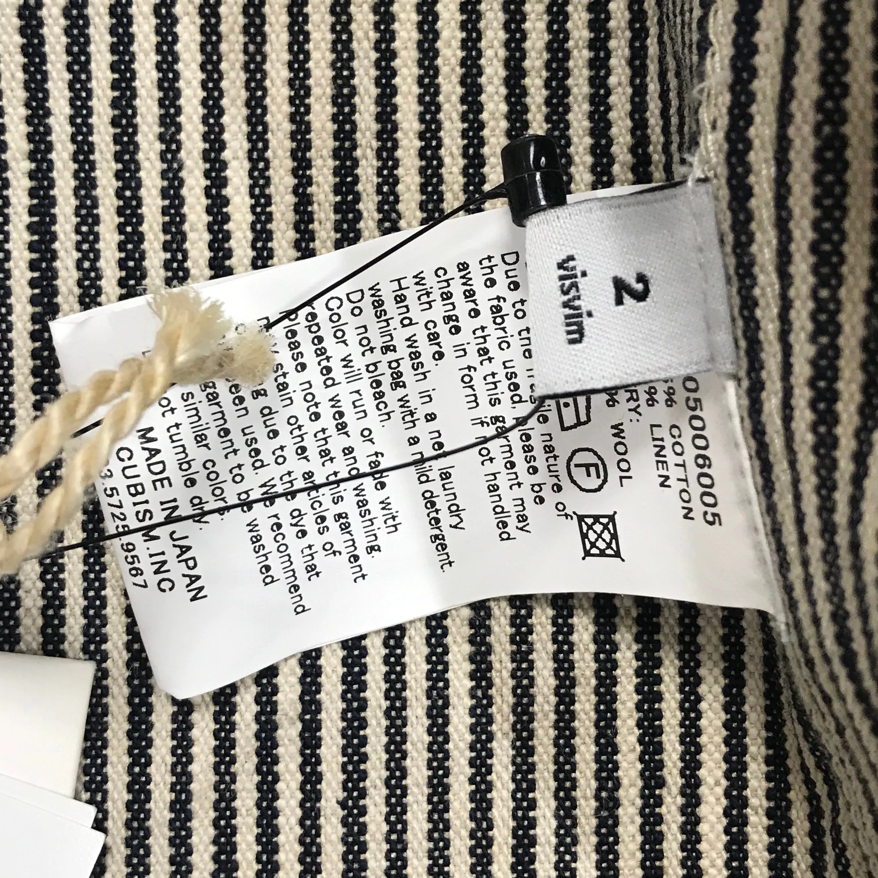 [L] Visvim ICT 16AW Sanjuro Coat Hickory Stripe Cotton Linen