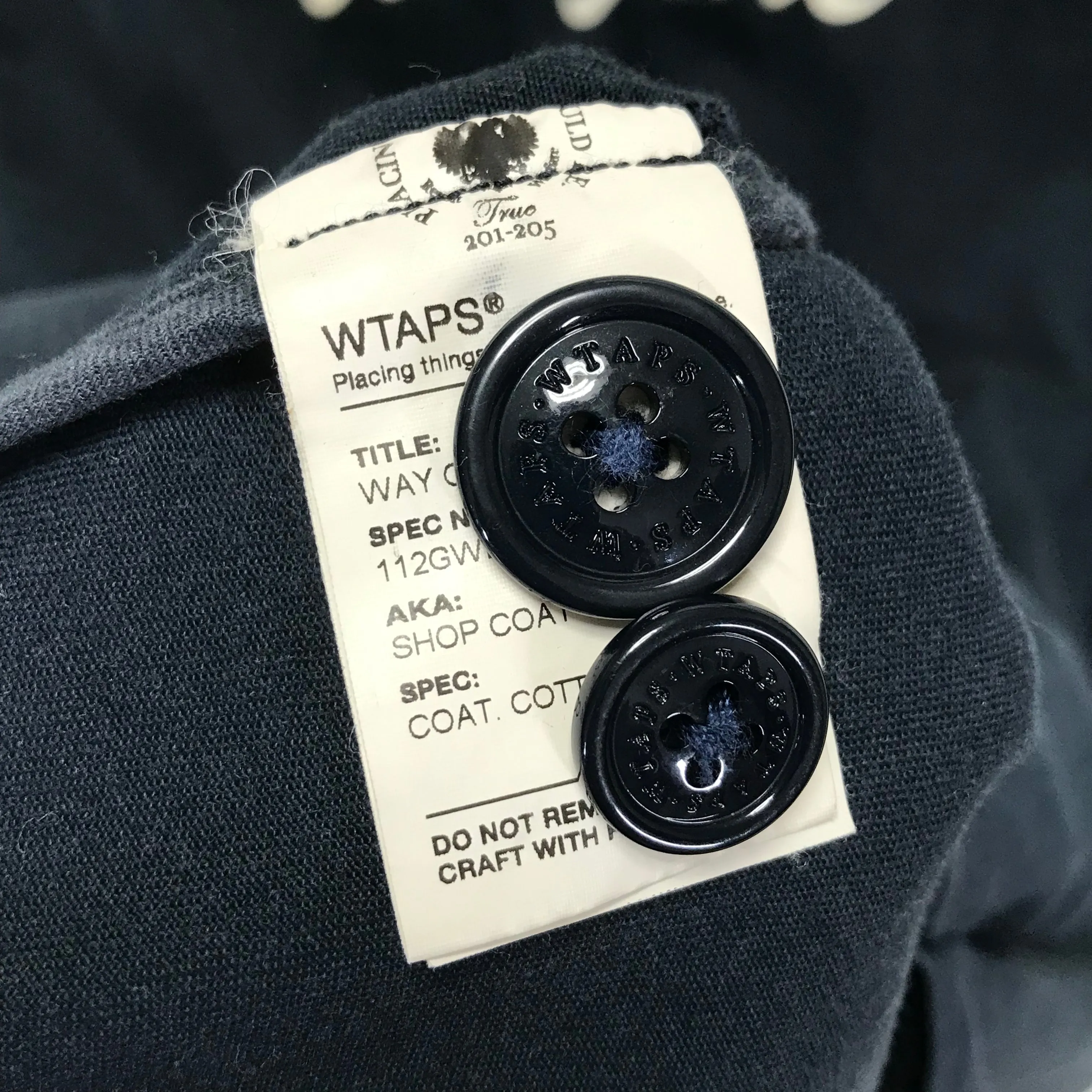 [L] WTaps 11AW Revolutionary Warfare Shop Coat Navy