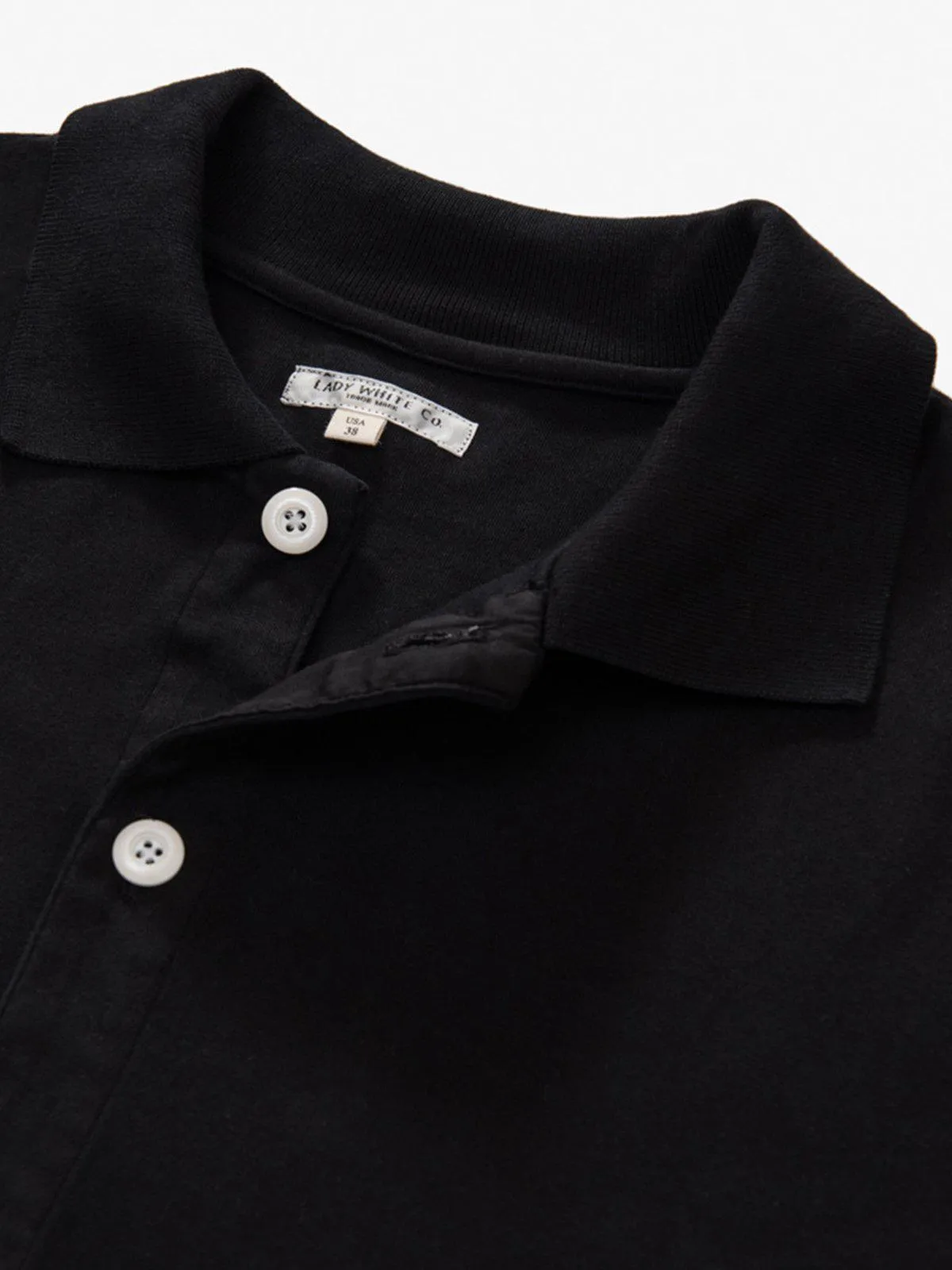 Lady White Co. Placket Polo Black